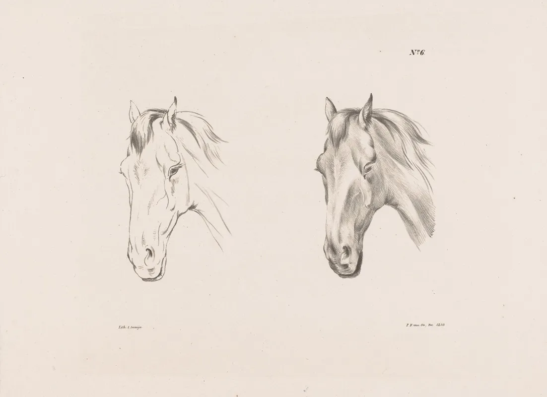 Twee Studies Van Een Paardenhoofd Wall Art by Pieter Frederik van Os - High-Resolution Digital Print