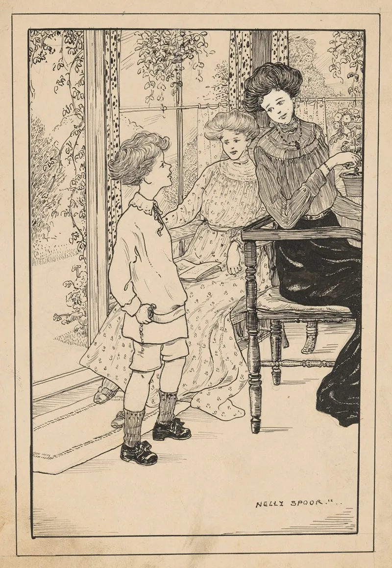 Twee Vrouwen En Een Jongen In Een Serre 2