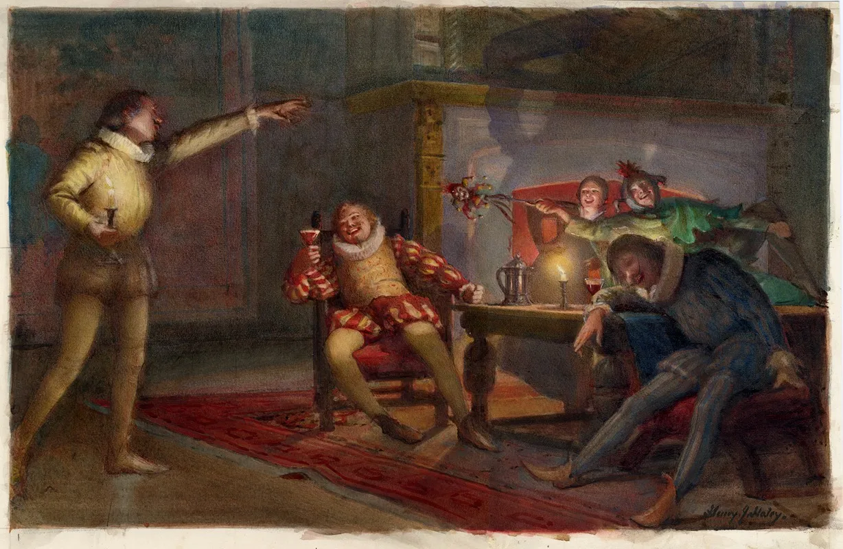 Twelfth Night A Revel Scene Act Ii Sc 3 Wall Art by Henry James Haley - High-Resolution Digital Print