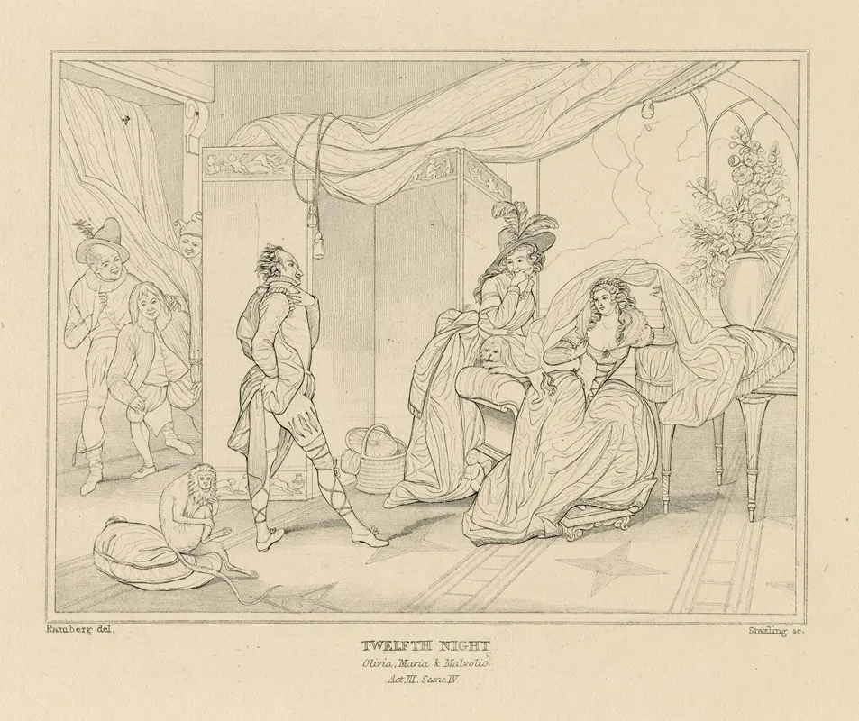 Twelfth Night Act Iii Scene Iv Wall Art by William Francis Starling - High-Resolution Digital Print