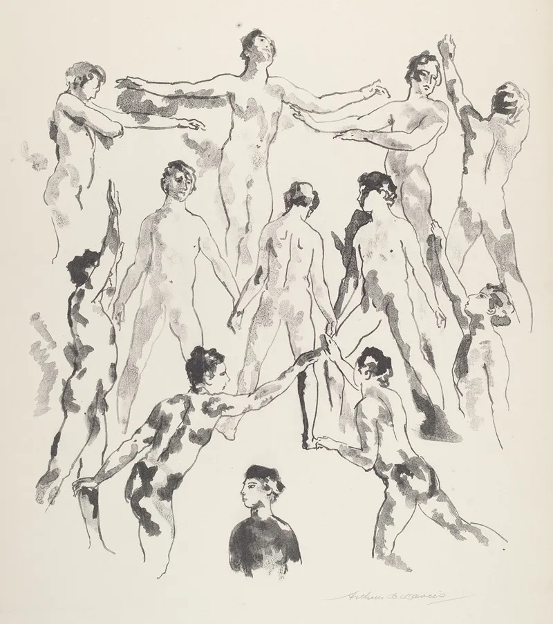 Twelve Men Wall Art by Arthur Bowen Davies - High-Resolution Digital Print
