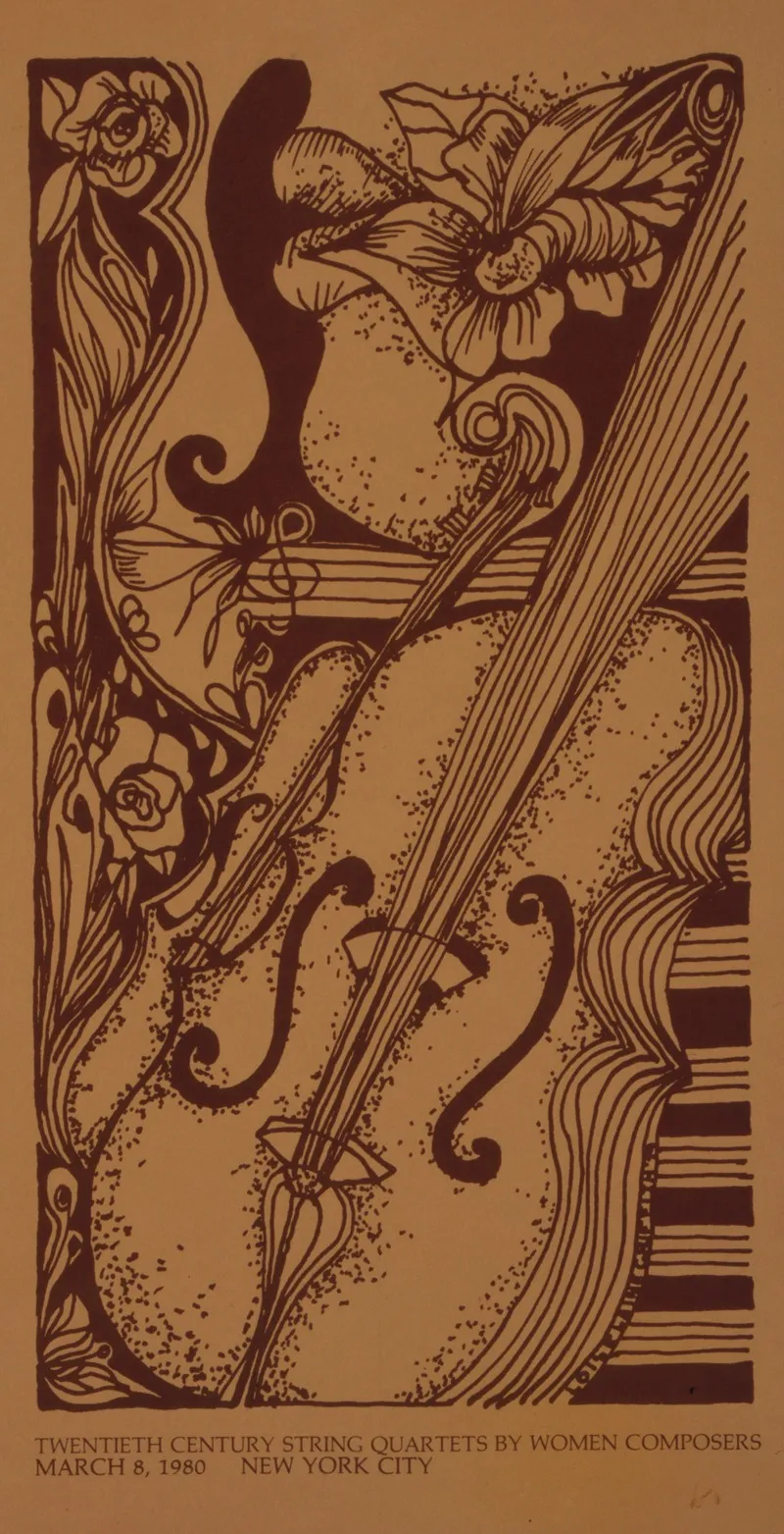 Twentieth Century String Quartets By Women Composers March 8 1980 New York City Wall Art by Lois Griffith - High-Resolution Digital Print
