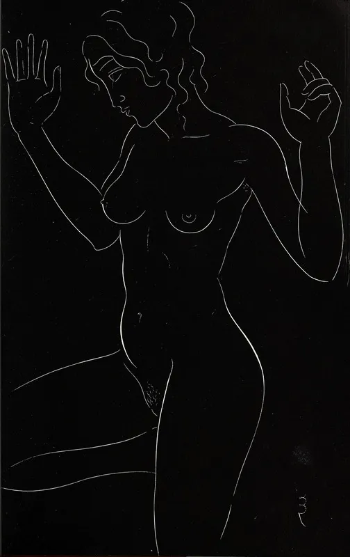 Twenty Five Nudes Pl 06 Wall Art by Eric Gill - High-Resolution Digital Print