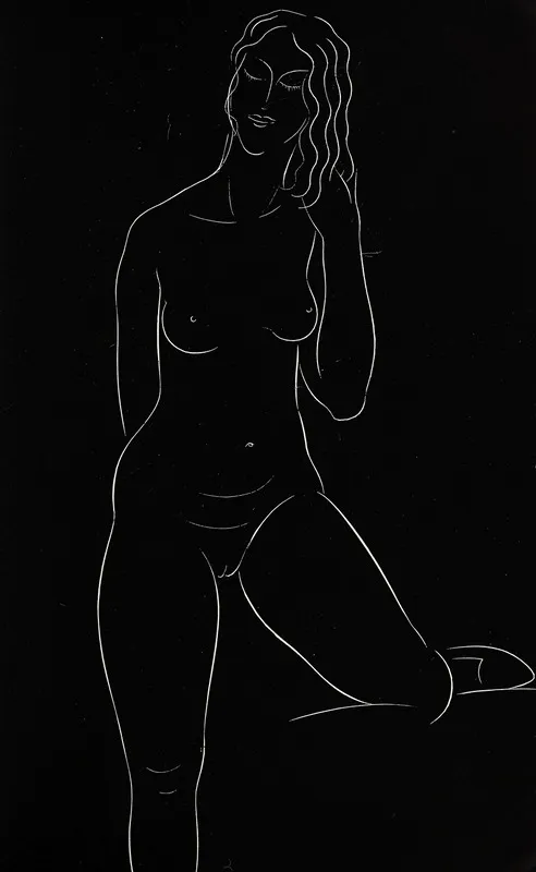 Twenty Five Nudes Pl 13 Wall Art by Eric Gill - High-Resolution Digital Print