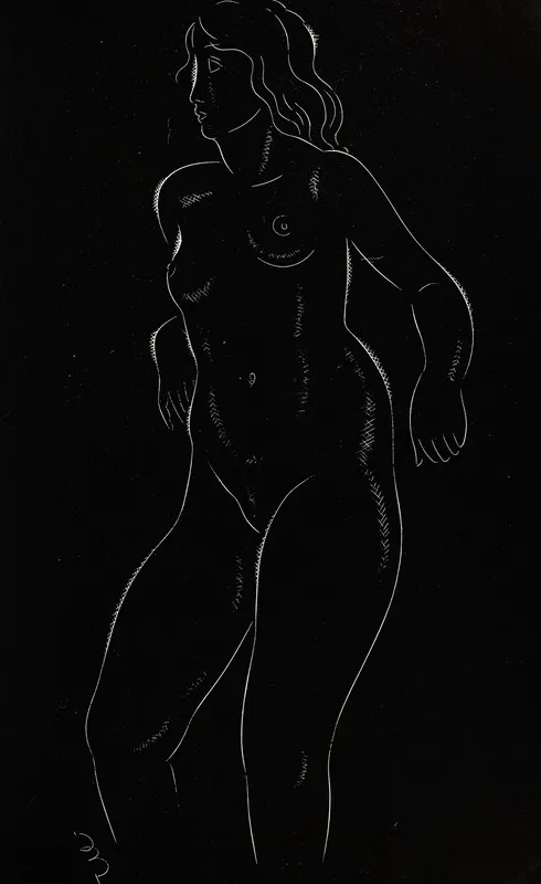 Twenty Five Nudes Pl 18 Wall Art by Eric Gill - High-Resolution Digital Print