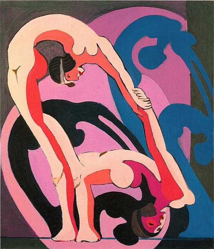 Two Acrobats Wall Art by Ernst Ludwig Kirchner - High-Resolution Digital Print