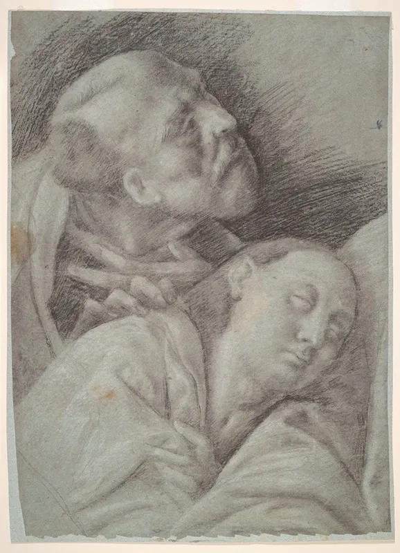 Two Apostles Study For The Last Supper Wall Art by Bernardino Lanino - High-Resolution Digital Print