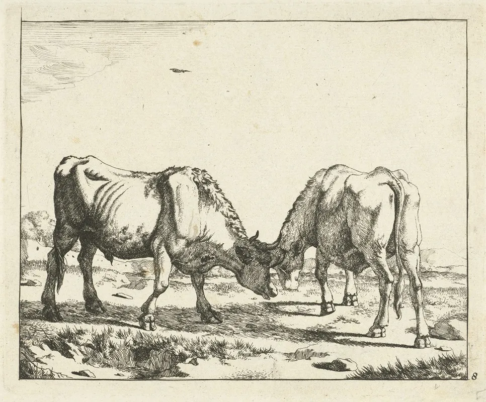Two Bulls Heads Together Wall Art by Marcus de Bye - High-Resolution Digital Print