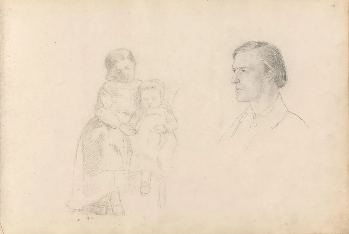 Two Children Male Portrait Wall Art by Adolph Tidemand - High-Resolution Digital Print