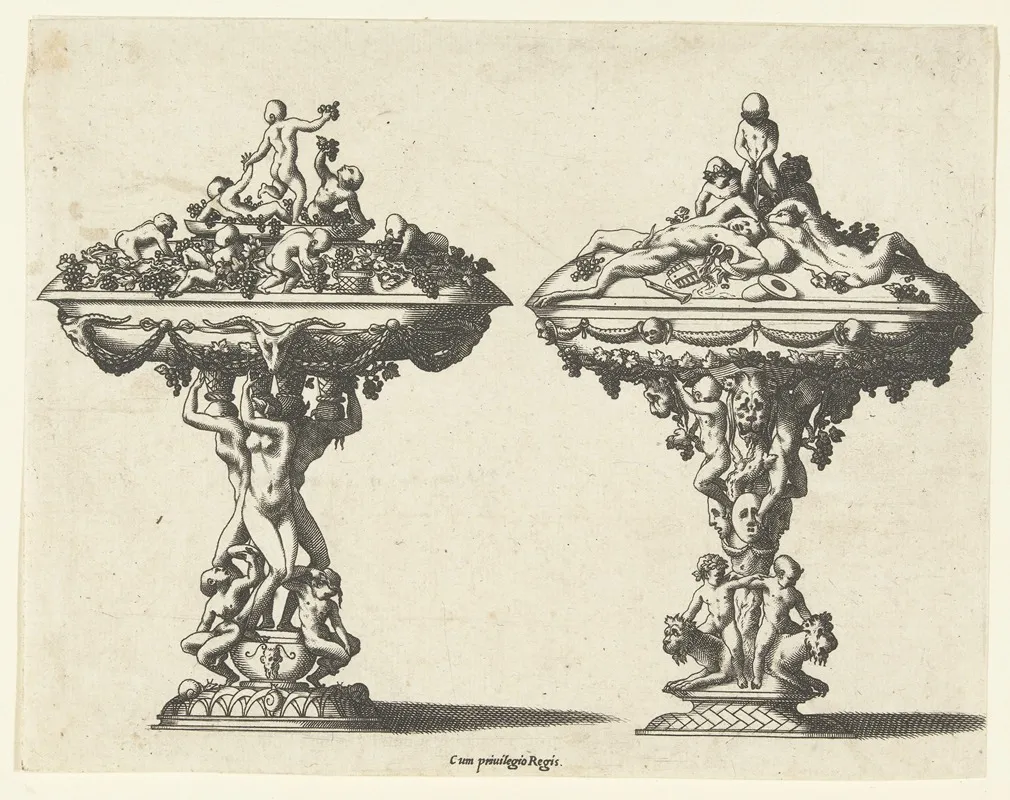 Two Drinking Bowls With Lids Wall Art by René Boyvin - High-Resolution Digital Print