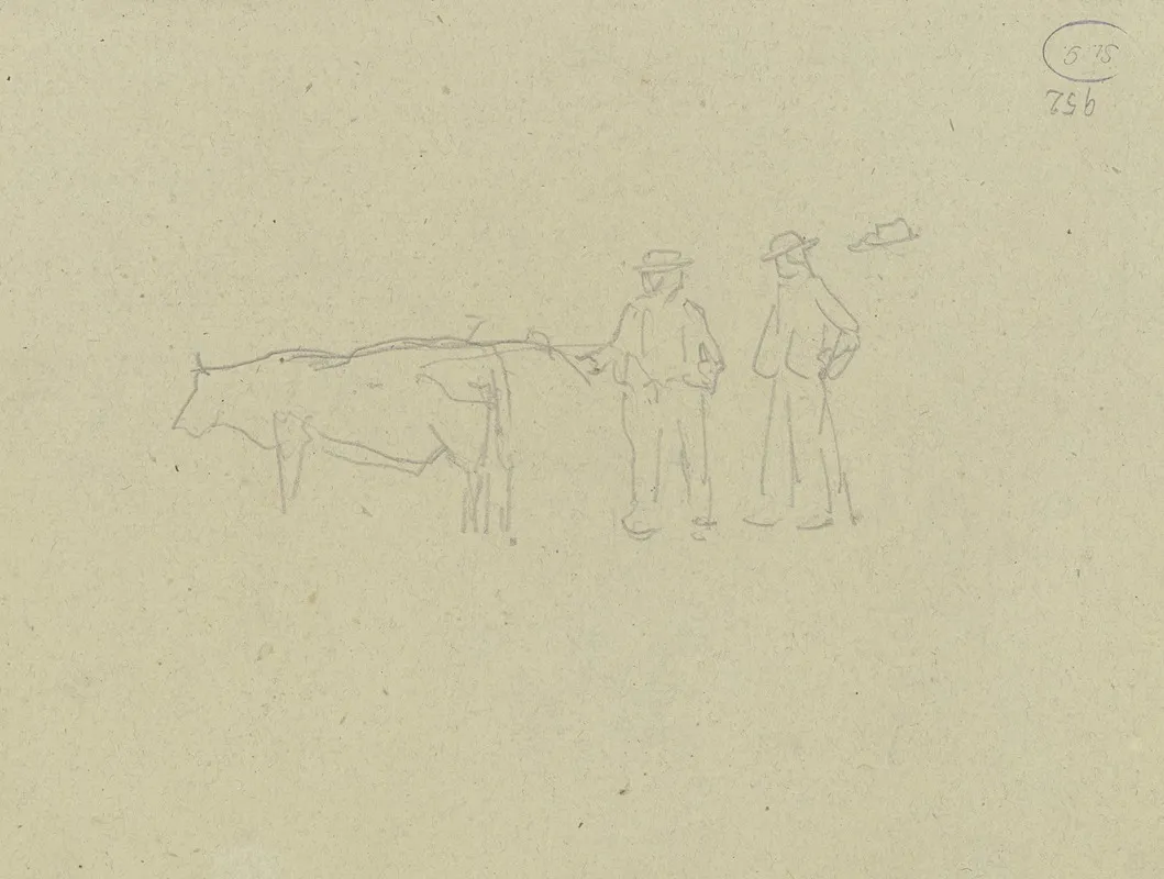 Two Farmers With A Cow