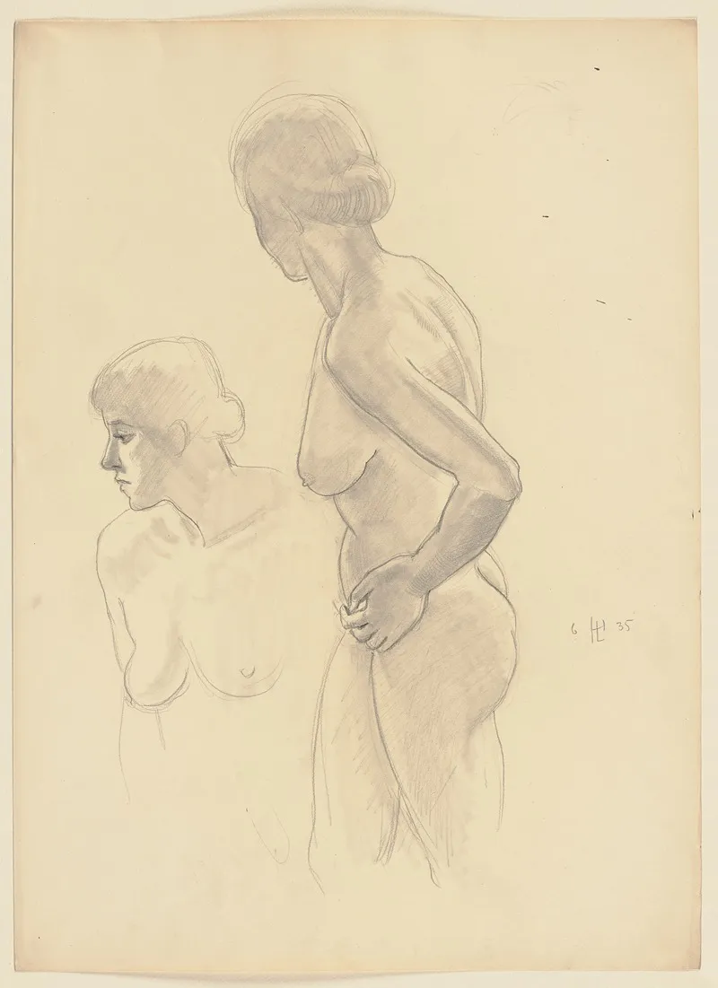 Two Female Nudes 2 Wall Art by Hermann Lismann - High-Resolution Digital Print