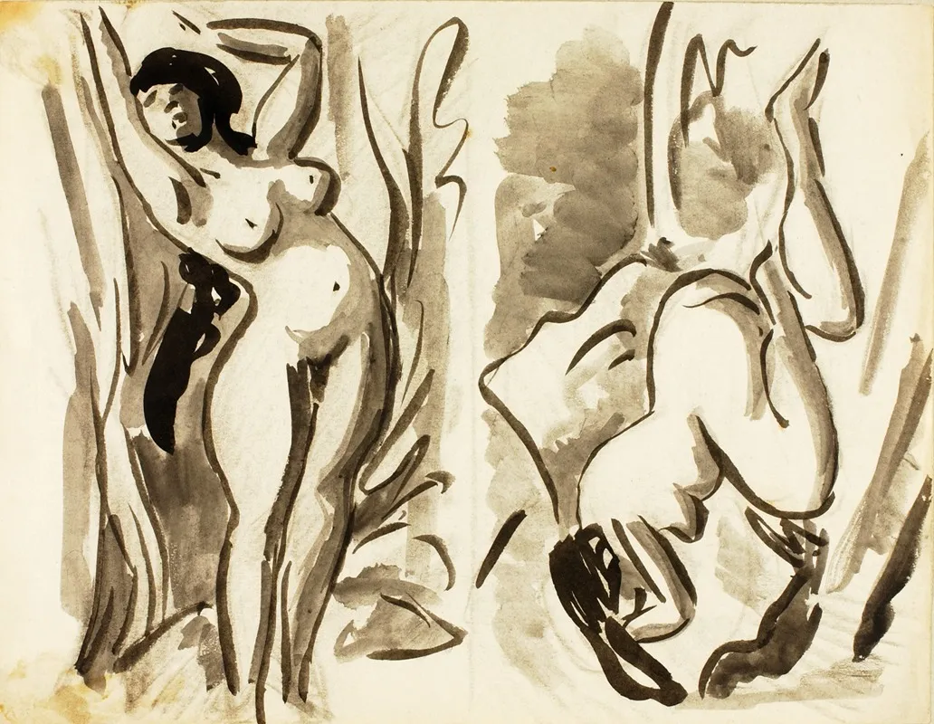 Two Female Nudes Reclining