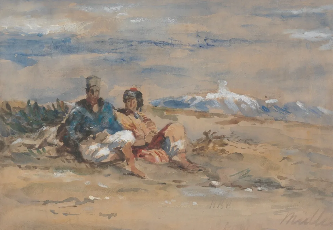 Two Figures 5 Wall Art by Hercules Brabazon Brabazon - Canvas Print