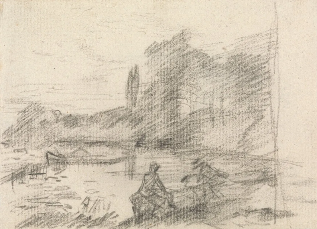 Two Figures By A River