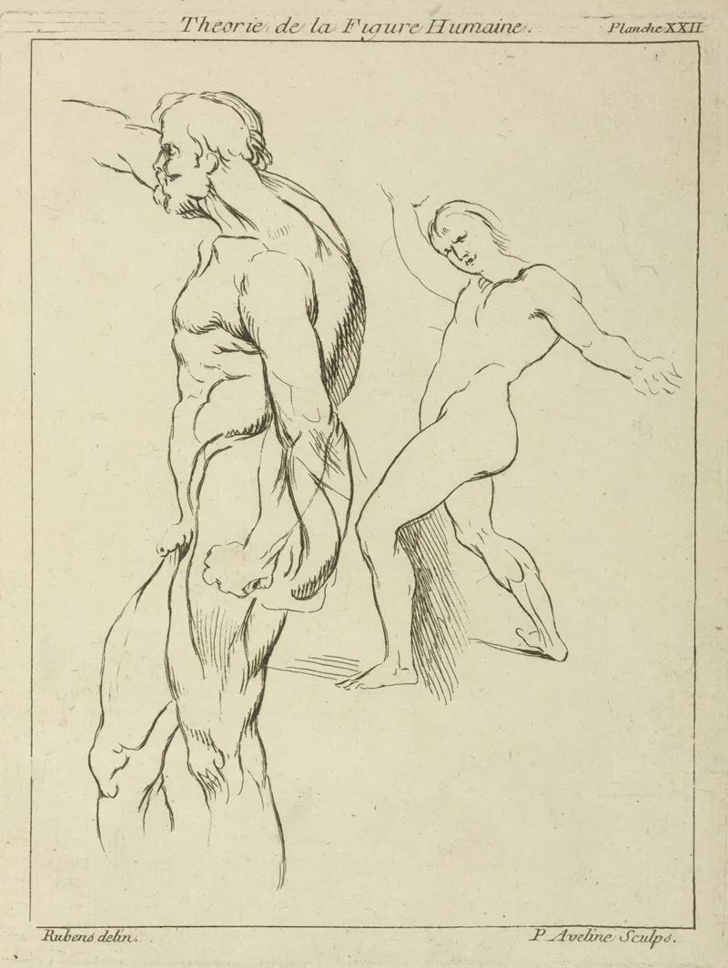Two Figures Extending Right Arms Wall Art by Peter Paul Rubens - High-Resolution Digital Print