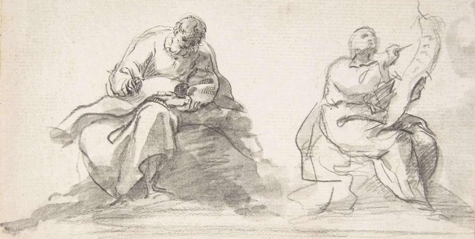 Two Figures Of Evangelists Writing