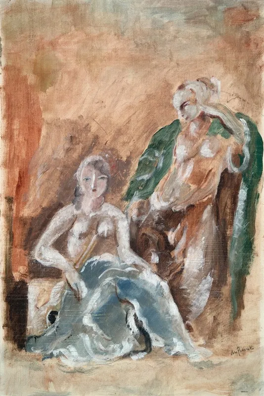 Two Figures Wall Art by Charles G. Du Fresne - High-Resolution Digital Print