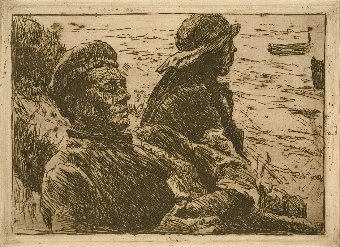 Two Fishermen 4 Wall Art by Jean Delvin - High-Resolution Digital Print