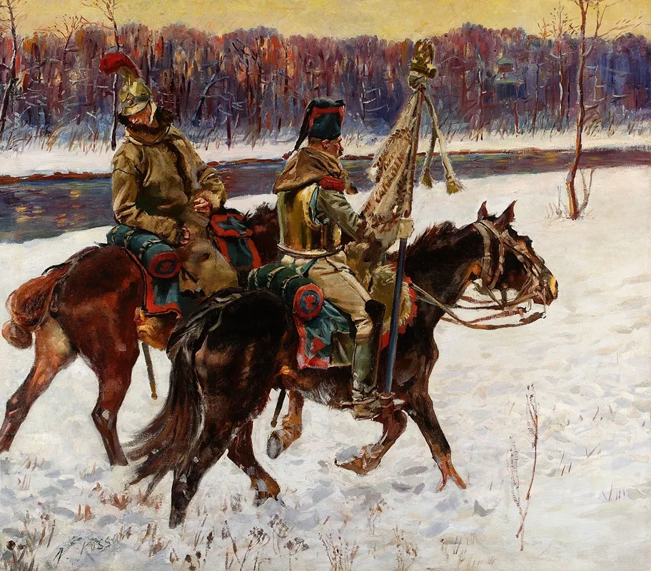 Two French Hussars Berezina Fragment
