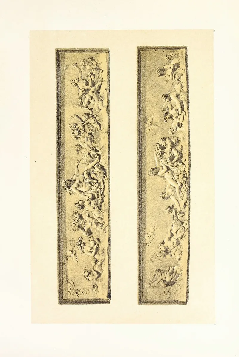 Two Friezes In Terra Cotta Tritons And Sea Nymphs Wall Art by John Charles Robinson - High-Resolution Digital Print