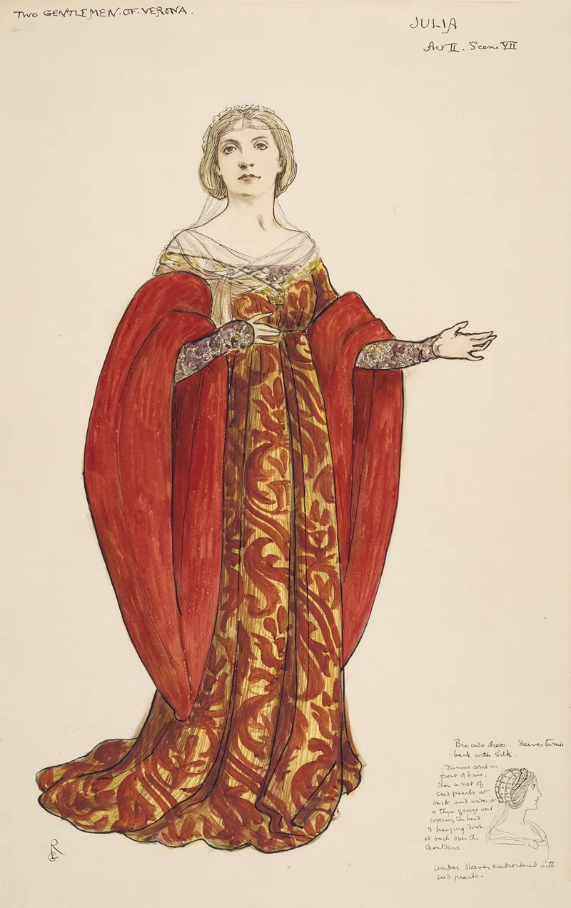 Two Gentlemen Of Verona Julia Act Ii Scene Vii Wall Art by Walford Graham Robertson - High-Resolution Digital Print