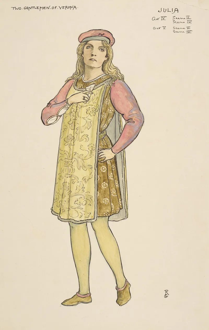Two Gentlemen Of Verona Julia Act Iv Scene Iv Wall Art by Walford Graham Robertson - High-Resolution Digital Print