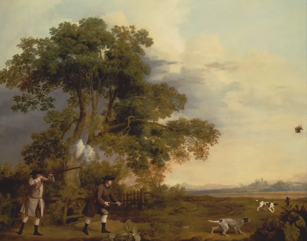 Two Gentlemen Shooting Wall Art by George Stubbs - High-Resolution Digital Print