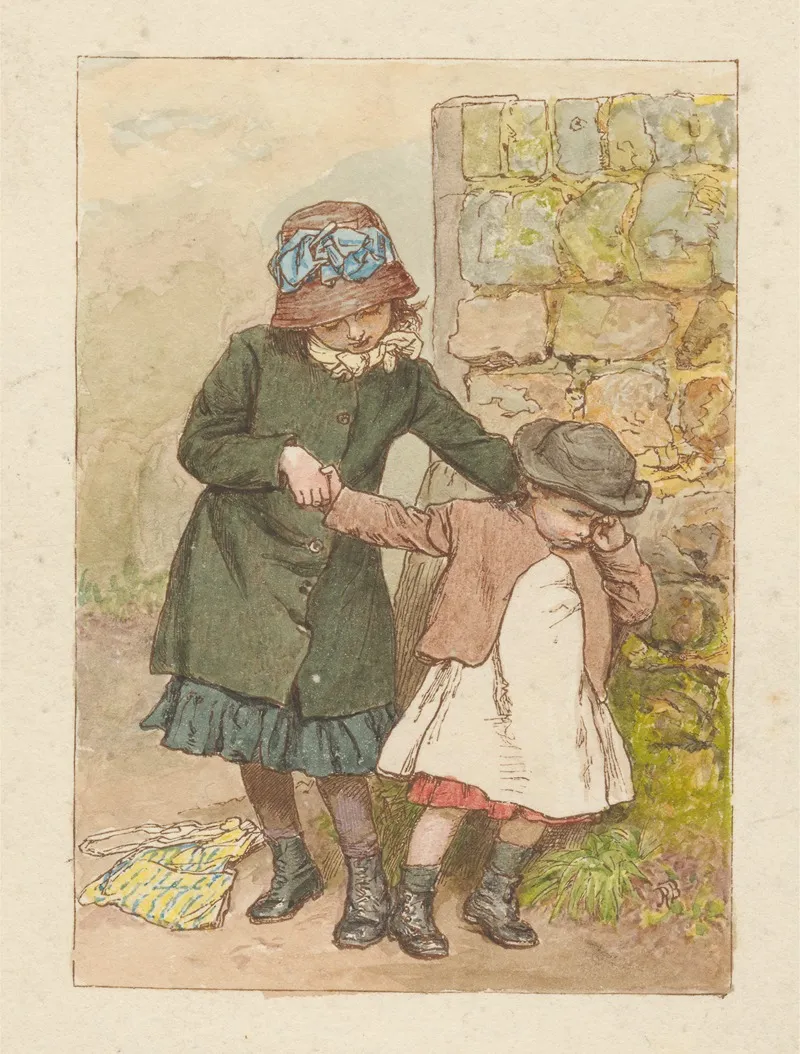 Two Girls One Crying Wall Art by Robert Barnes - High-Resolution Digital Print