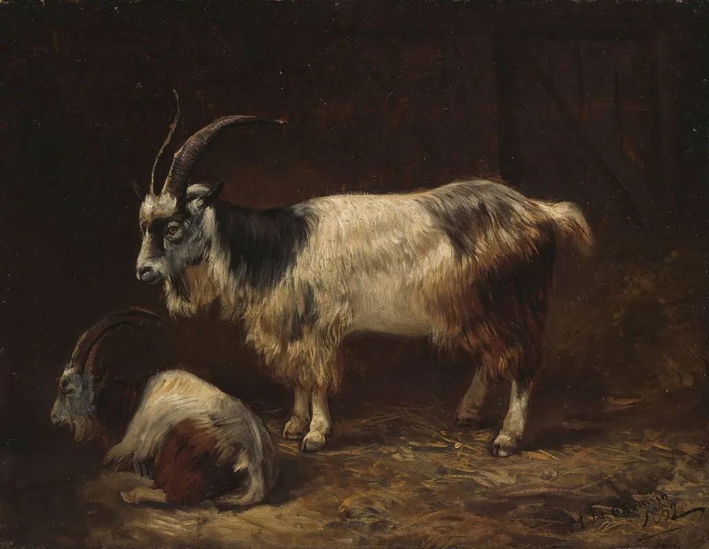 Two Goats Wall Art by Adolph Tidemand - High-Resolution Digital Print