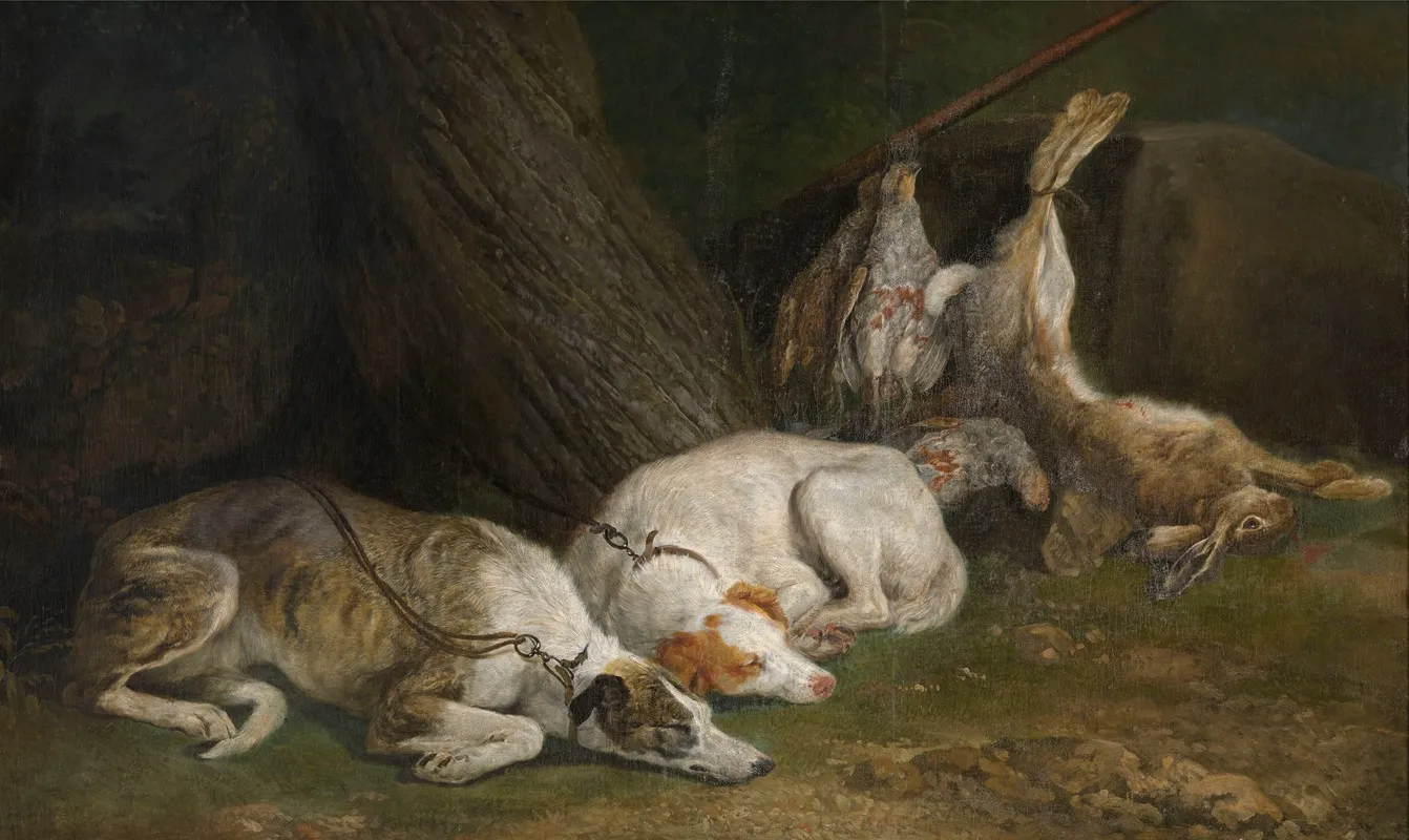 Two Greyhounds 2 Wall Art by Joannes Fijt - High-Resolution Digital Print