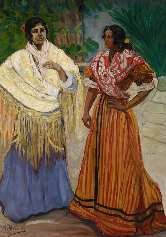 Two Gypsies Wall Art by Francisco Iturrino - High-Resolution Digital Print