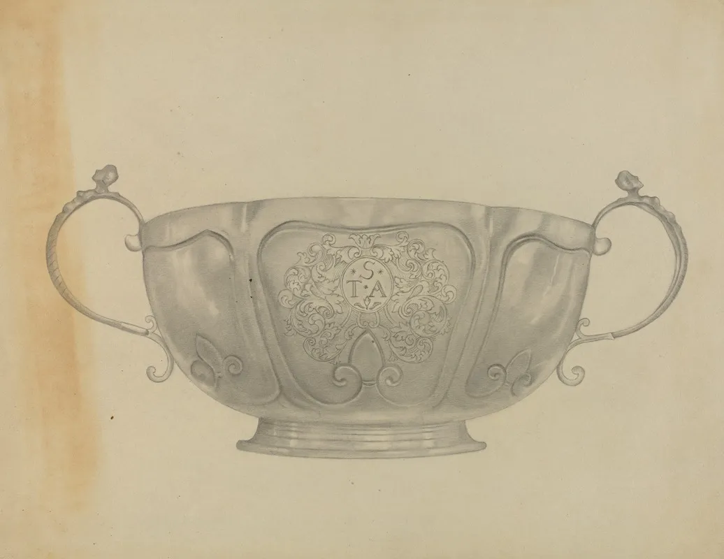 Two Handled Silver Bowl
