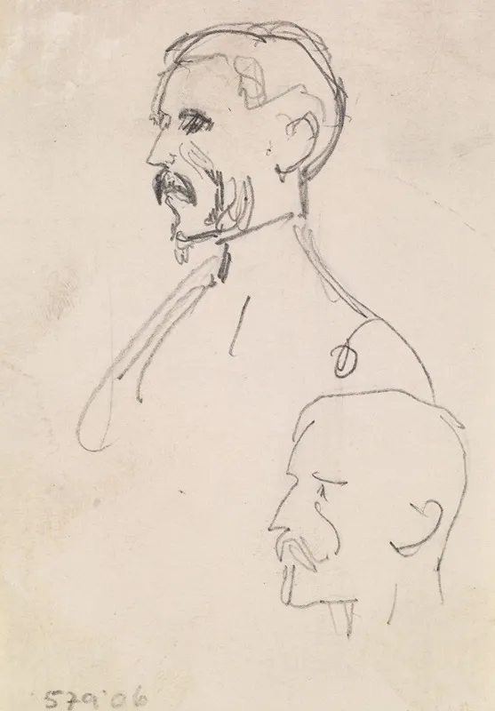 Two Head Studies In Profile Wall Art by Sir John Everett Millais - High-Resolution Digital Print