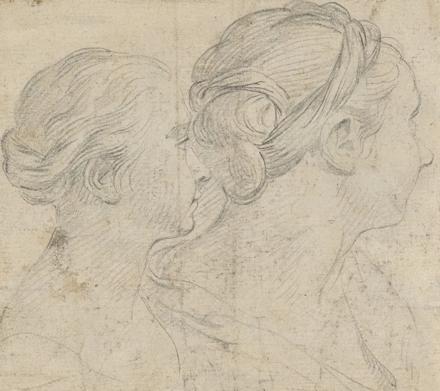 Two Heads Of Women 3 Wall Art by Pierre Parrocel - High-Resolution Digital Print