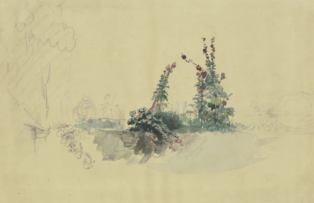 Two Hollyhocks