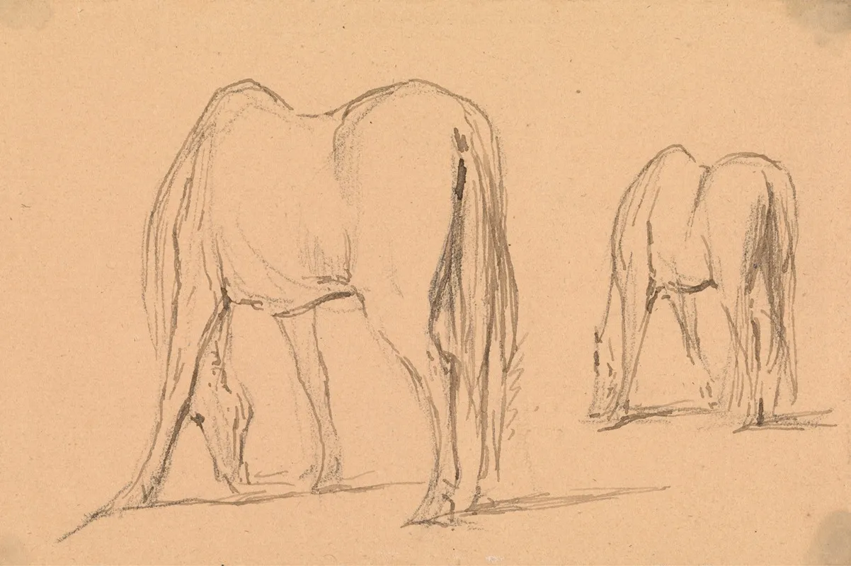 Two Horses Feeding
