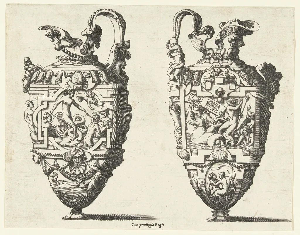 Two Jugs Wall Art by René Boyvin - High-Resolution Digital Print