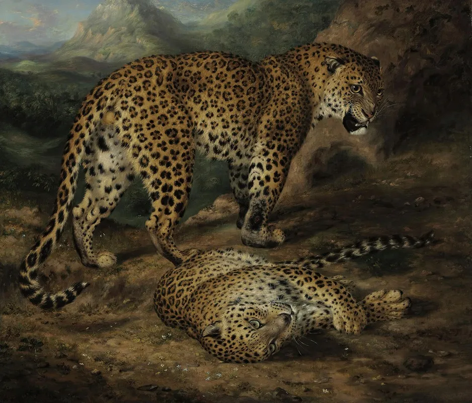 Two Leopards Wall Art by William Huggins - High-Resolution Digital Print