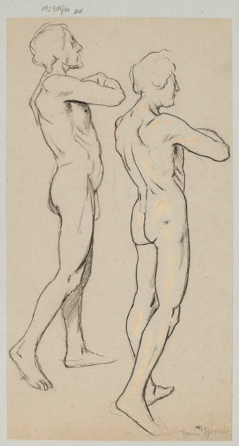 Two Male Nudes 7 Wall Art by Hans Thoma - High-Resolution Digital Print