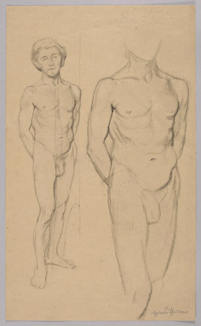 Two Male Nudes 8 Wall Art by Hans Thoma - High-Resolution Digital Print