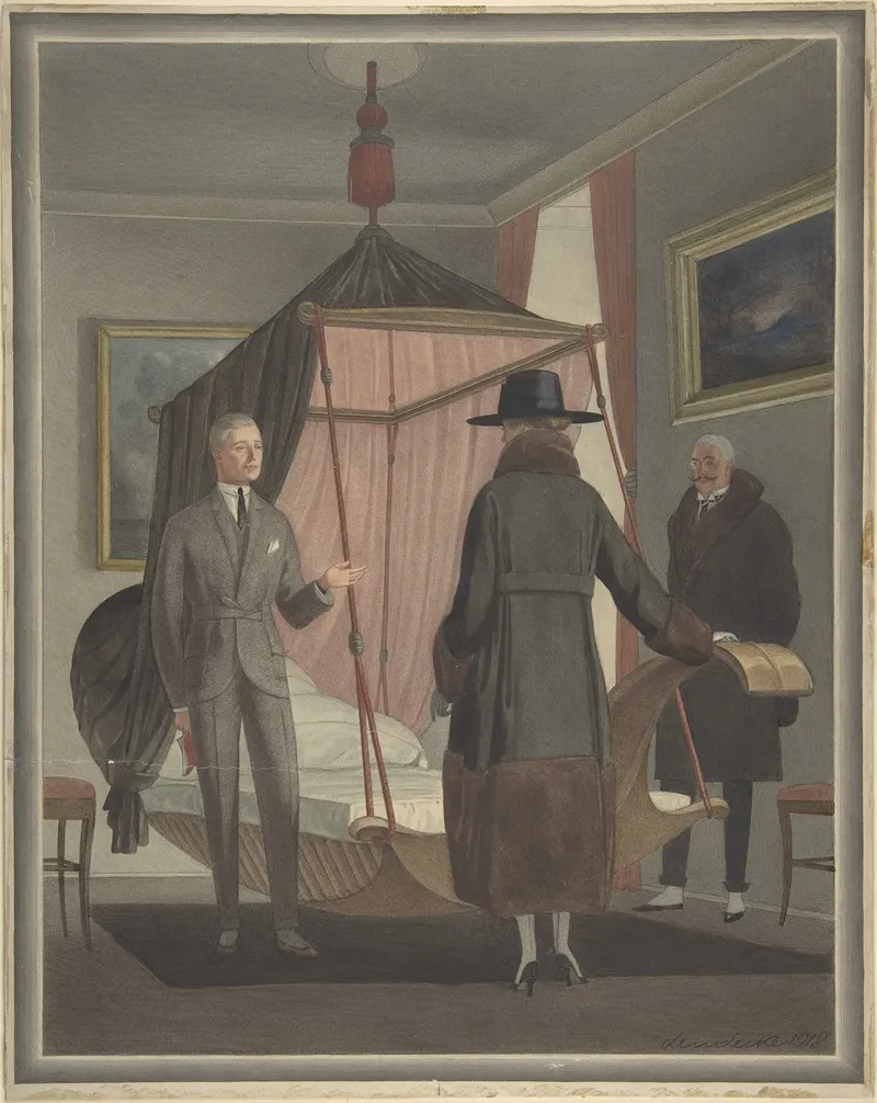 Two Man And A Woman In A Bedroom