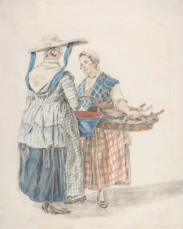 Two Market Women Wall Art by Jacob Perkois - High-Resolution Digital Print