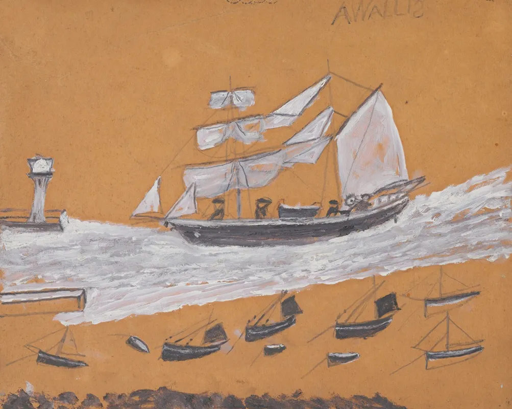 Two Master And Fishing Fleet Wall Art by Alfred Wallis - High-Resolution Digital Print