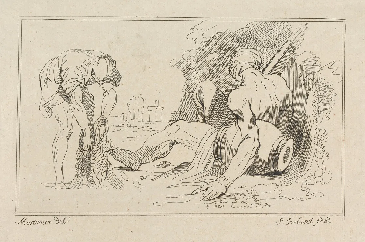 Two Men Beside A Water Jar