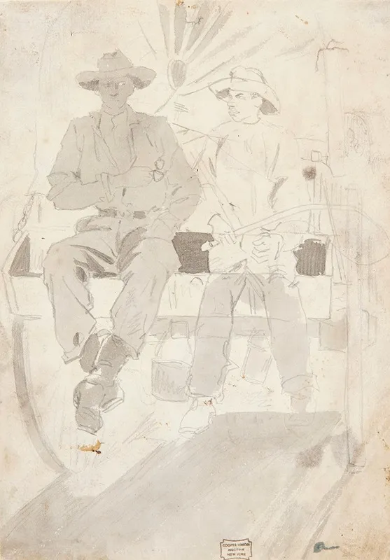 Two Men In An Army Wagon Wall Art by Winslow Homer - High-Resolution Digital Print