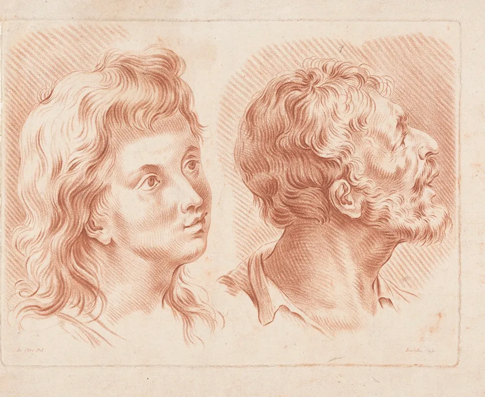 Two Mens Heads Wall Art by Louis-François Roubiliac - High-Resolution Digital Print