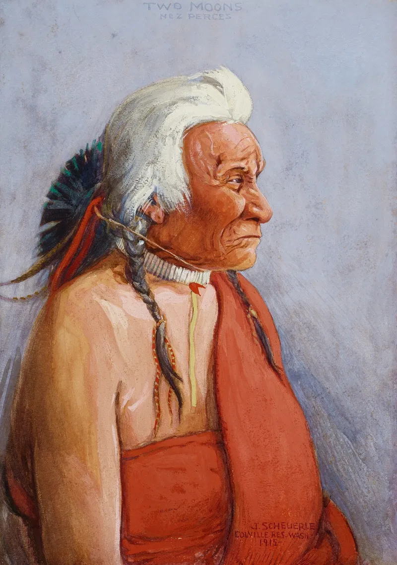 Two Moons Nez Perces Wall Art by Joseph Scheuerle - High-Resolution Digital Print