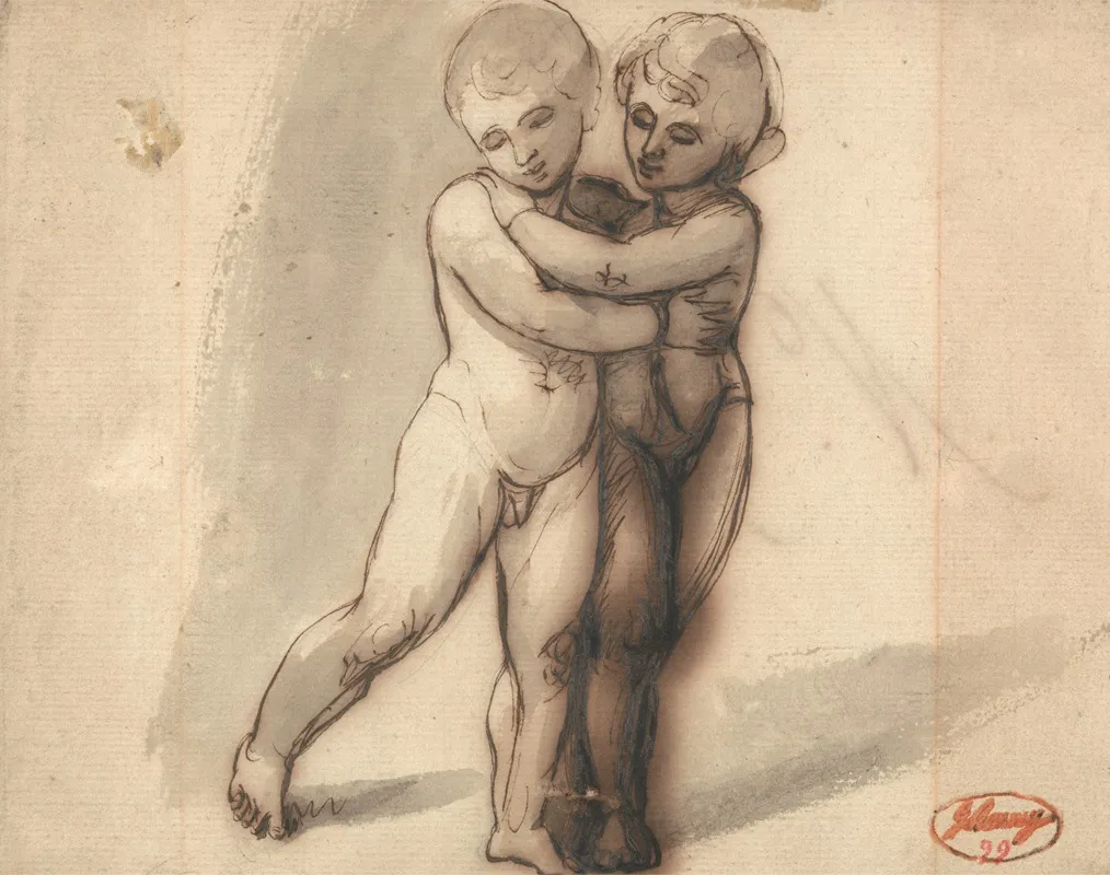 Two Nude Children Wall Art by George Romney - High-Resolution Digital Print
