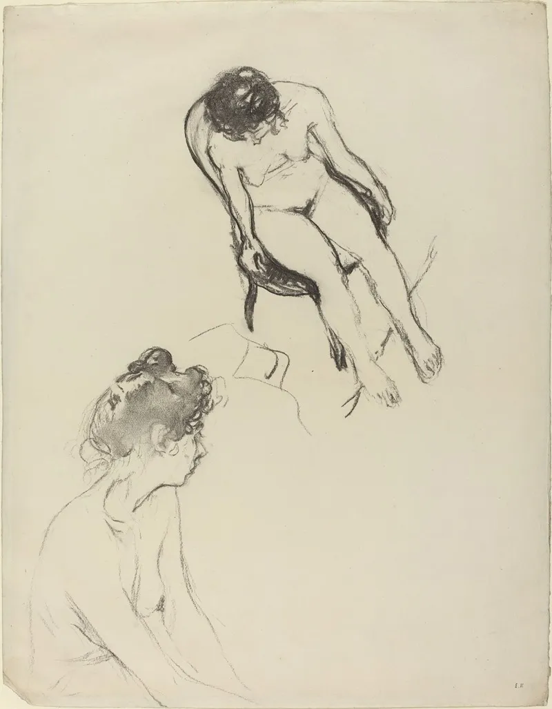 Two Nude Figure Studies